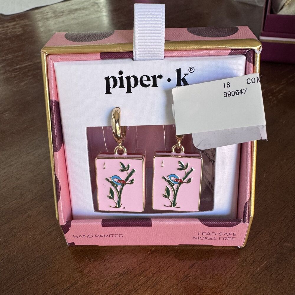 NWT piper k mahjong earrings mah jongg tiles